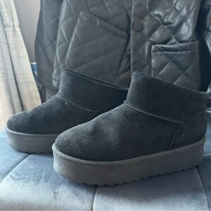 Black Suede Platform Boots